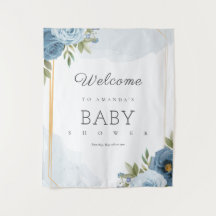 Little Sweetie Elegante Blue Botanical Baby Shower