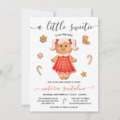 Little Sweetie Gingerbread Girl Baby Dusche Einladung (Vorderseite)