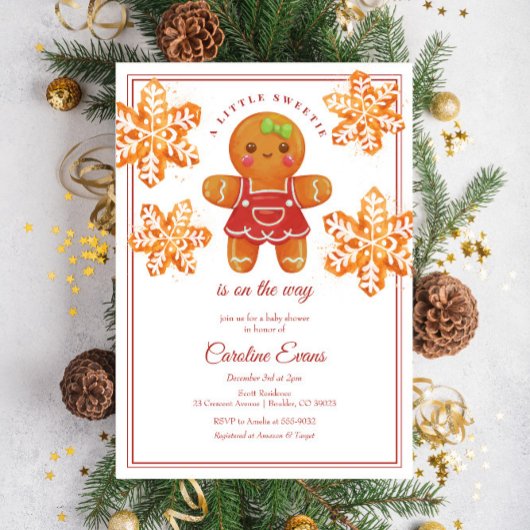 Little Sweetie Gingerbread Weihnachtsdusche Einladung