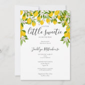 Little Sweetie Lemon Blossom Greenery Baby Dusche Einladung (Vorderseite)