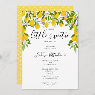 Little Sweetie Lemon Blossom Greenery Baby Dusche Einladung