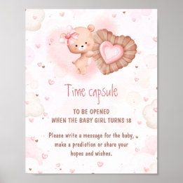 Little Sweetie Pink Baby Shower Game Time Kapsel Poster