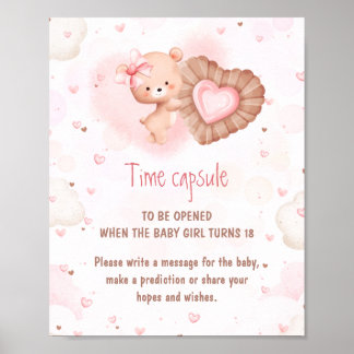 Little Sweetie Pink Baby Shower Game Time Kapsel Poster
