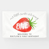 Little Sweetie Strawberry 1. Geburtstag Willkommen Banner (Horizontal)