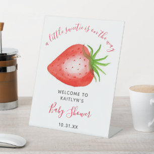 Little Sweetie Strawberry Baby Dusche Begrüßungsze Sockelschild