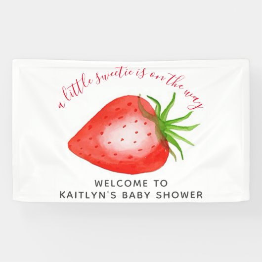 Little Sweetie Strawberry Baby Dusche Empfang Banner (Horizontal)
