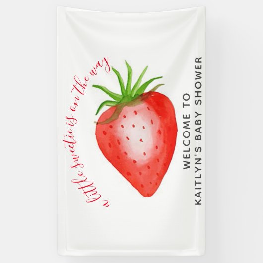 Little Sweetie Strawberry Baby Dusche Empfang Banner (Vertikal)