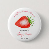 Little Sweetie Strawberry Baby Shower Button (Vorderseite)