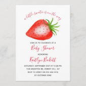 Little Sweetie Strawberry Baby Shower Einladung (Vorderseite)
