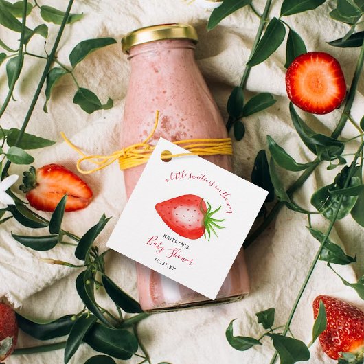 Little Sweetie Strawberry Baby Shower Geschenkanhänger