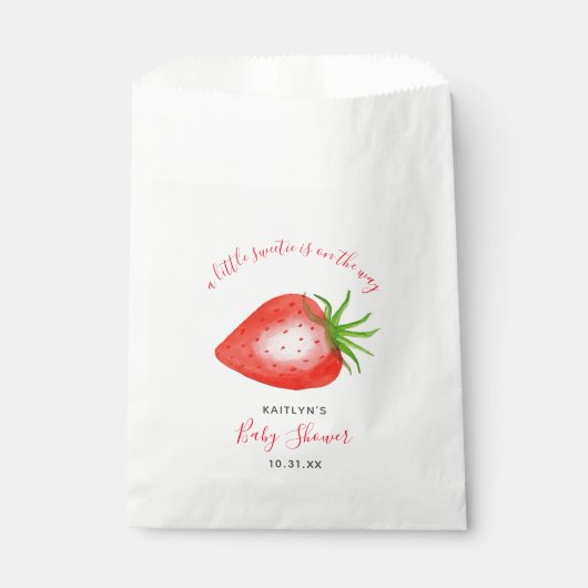 Little Sweetie Strawberry Baby Shower Geschenktütchen (Vorderseite)