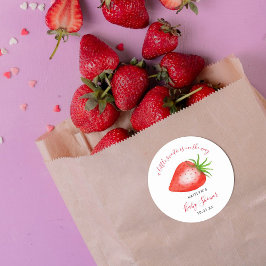 Little Sweetie Strawberry Baby Shower Runder Aufkleber