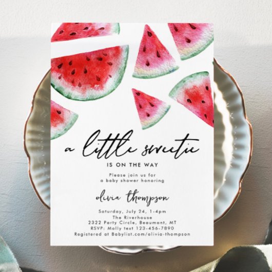 Little Sweetie Watermelon Kinderdusche Einladung