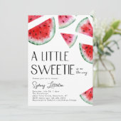 Little Sweetie Watermelon Kinderdusche Einladung (Stehend Vorderseite)