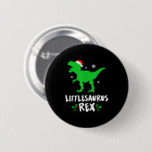 Little T Rex Matching Family Christmas Dinosaur Sh Button (Vorne & Hinten)