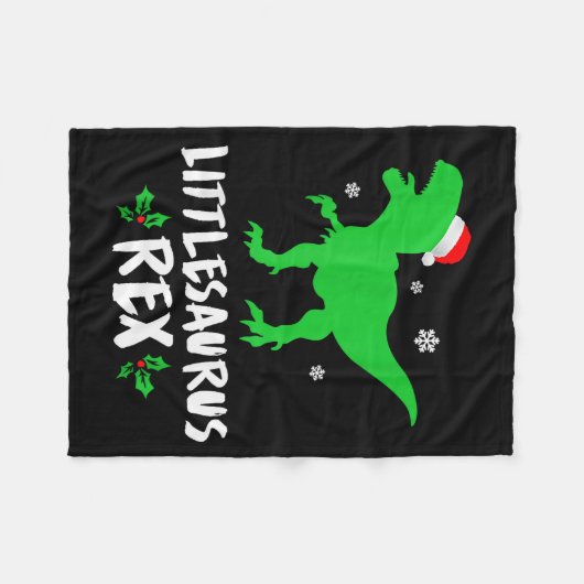 Little T Rex Matching Family Christmas Dinosaur Sh Fleecedecke (Vorderseite (Horizontal))