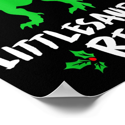 Little T Rex Matching Family Christmas Dinosaur Sh Poster (Ecke)