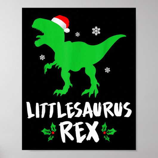 Little T Rex Matching Family Christmas Dinosaur Sh Poster (Vorne)