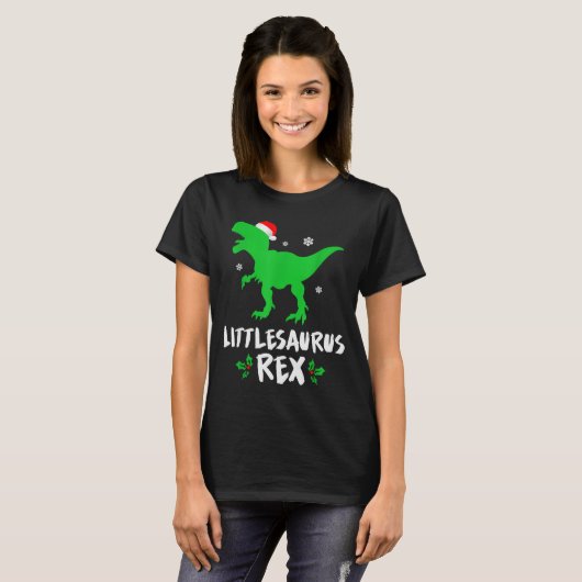 Little T Rex Matching Family Christmas Dinosaur Sh T-Shirt (Vorne ganz)