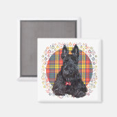 Little Tartan Scottie Dog Magnet (Vorderseite/Rückseite)