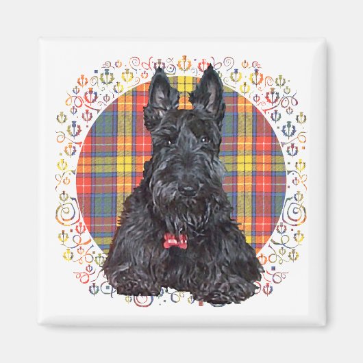 Little Tartan Scottie Dog Magnet (Vorne)