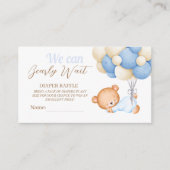 Little Teddy Balloon Baby Boy Dusche Windel Raffle Begleitkarte (Vorderseite)