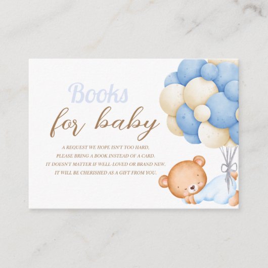 Little Teddy Balloon Baby Shower Books for baby En Begleitkarte (Vorderseite)