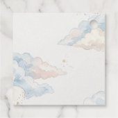 Little Teddy Bear Blue Balloons Clouds Baby Boy Geschenkanhänger (Rückseite)