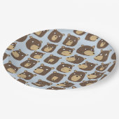 Little Teddy Bear Cub Pattern Pappteller (Schrägansicht)