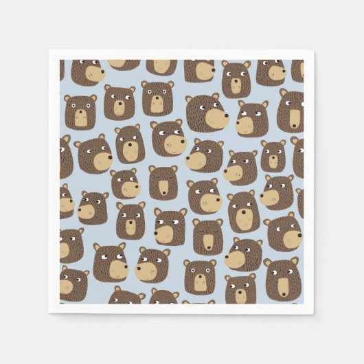 Little Teddy Bear Cub Pattern Serviette (Vorderseite)