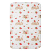 Little teddy bear with strawberry badematte (Vorderseite Vertikal)