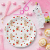 Little teddy bear with strawberry pappteller (Party)