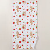 Little teddy bear with strawberry strandtuch (Vorderseite)