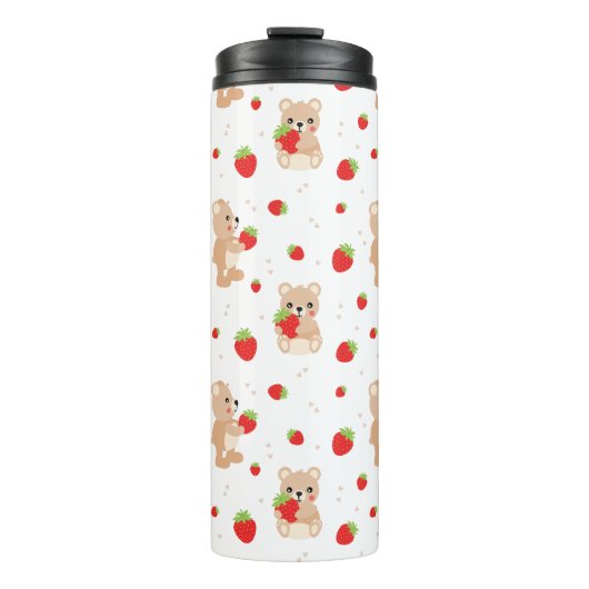 Little teddy bear with strawberry thermosbecher (Vorderseite)