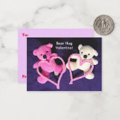Little Teddy Bears and Hearts Valentine Kids Cards Mitteilungskarte (Vorderseite/Rückseite Beispiel)