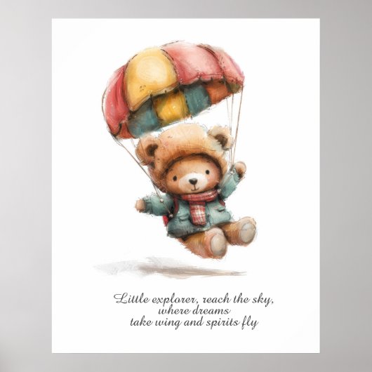 Little Teddy Explorer Kinderzimmer Room Poster (Vorne)