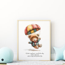 Little Teddy Explorer Kinderzimmer Room Poster