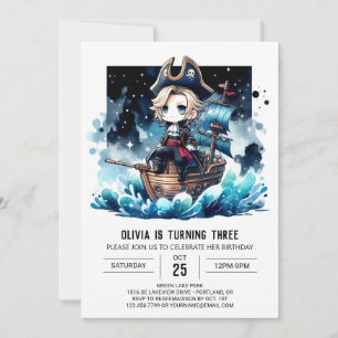 Little Template Pirate Geburtstag Einladung