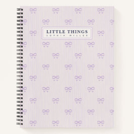 Little Things Personalized Coquette Bows Lilac Notizblock