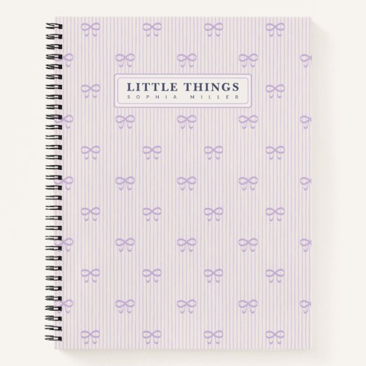 Little Things Personalized Coquette Bows Lilac Notizblock (Vorderseite)