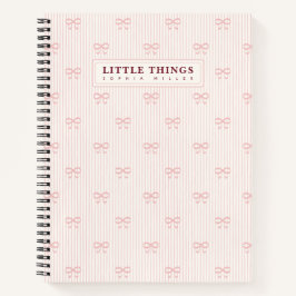 Little Things Personalized Coquette Bows Pink Notizblock