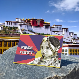 Little Tibetan Girl SAVE TIBET! FREE TIBET! Postkarte