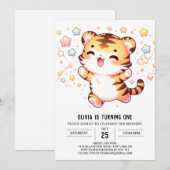 Little Tiger 1. Geburtstag Einladung (Vorne/Hinten)