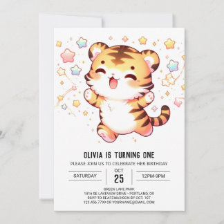 Little Tiger 1. Geburtstag Einladung