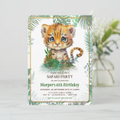 Little Tiger Birthday Einladung (Stehend Vorderseite)