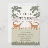 Little Tiger chinoiserie Chic Green Baby Dusche Einladung (Vorderseite)