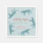 Little Tiger Modern Blue Boy Baby Dusche Serviette (Vorderseite)
