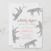 Little Tiger Modern Gray Baby Dusche Einladung (Vorderseite)
