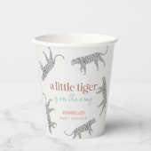 Little Tiger Modern Gray Baby Dusche Pappbecher (Vorderseite)