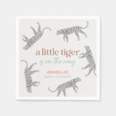 Little Tiger Modern Gray Baby Dusche Serviette (Vorderseite)